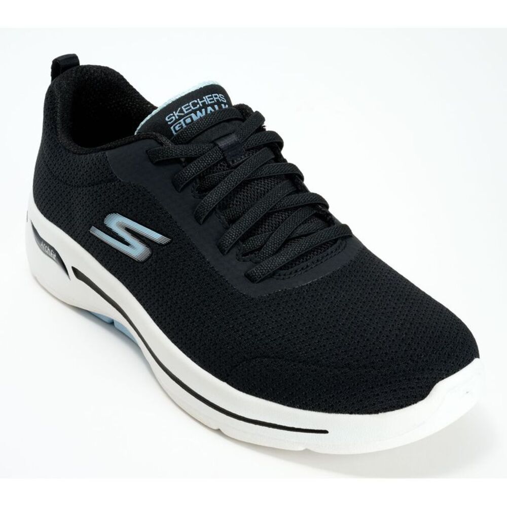 Skechers Women's Sz 6 GOWALK Arch Fit Washable Bungee Sneakers Black